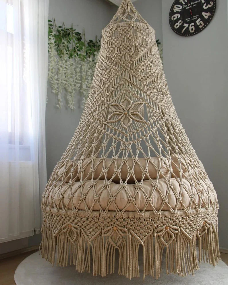 Macrame Chair Swing For Adults 40 inches - Leechoo